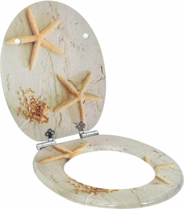 Toalettsete Gul og hvit 44 x 38 cm MDF-plater