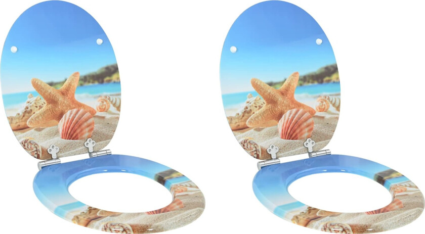 Toalettsete 2 pcs Hav musling 44 x 38 cm MDF-plater