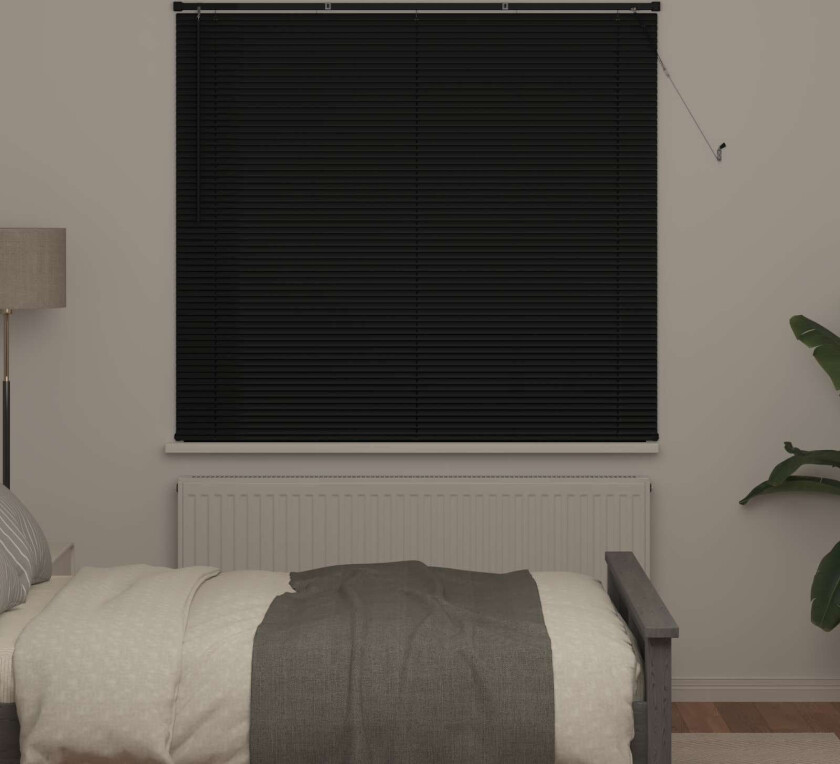 Venetiansk persienne Justerbar Svart 150 x 140 cm PVC