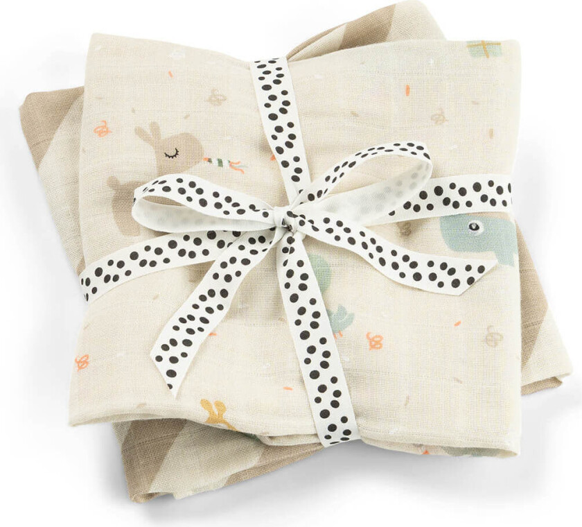 Bilde av Burp cloth 2-pack - Celebration Sand - 65 x 65 cm