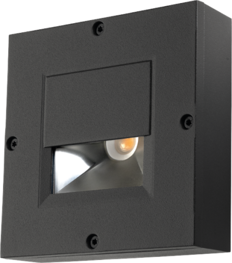 SG Callisto Square utendørs vegglampe, 3000K, sort