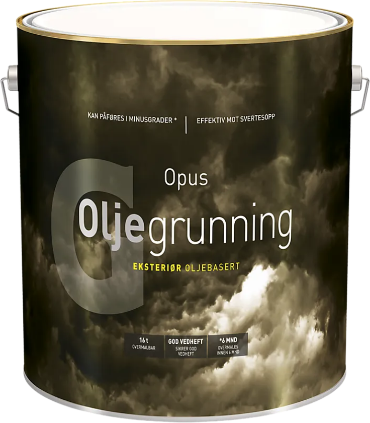 Oljegrunning eksteriør hvit 9 liter