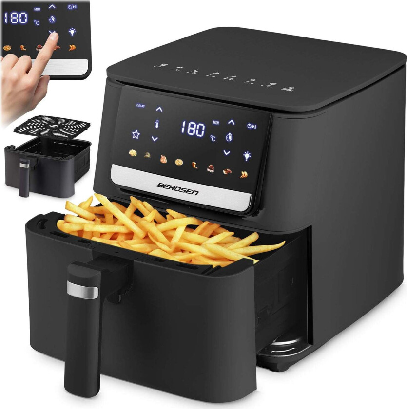 Airfryer 6,5 l, 1700 W – berøringsskjerm, 8 programmer