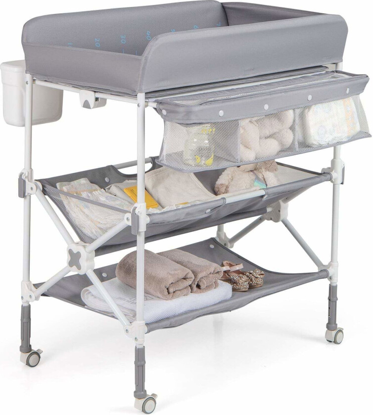 Bilde av Bærbart stellebord med justerbar høyde og hjul