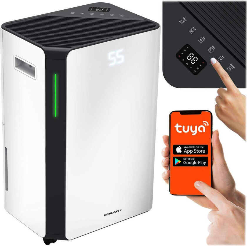 Luftavfukter med WiFi – 20 l/dag, stillegående, 4,5 l tank