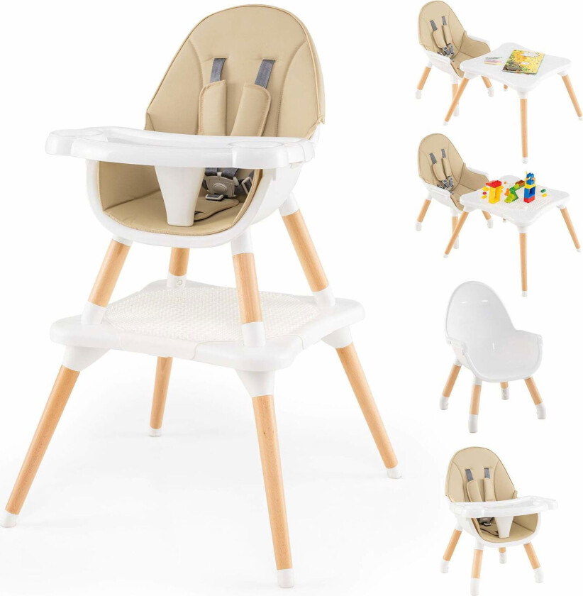 6-i-1 konvertibel barnestol med lekebord