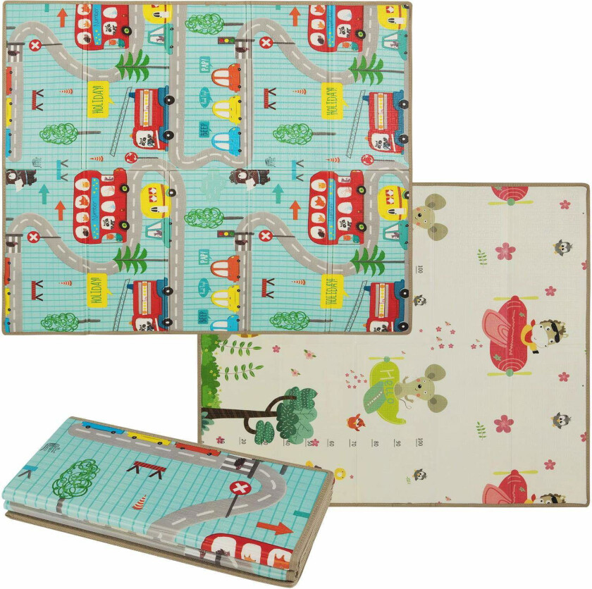 Sammenleggbar lekematte for babyer – vendbar, 178x148 cm, XPE-skum