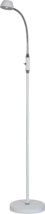 JUNO golvlampe, hvit/krom, 5W LED