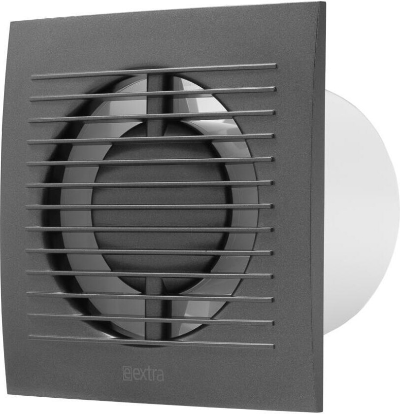 Bilde av E-EXTRA Elektrisk vifte Ø125mm m/timer og fuktsensor Antrasitt