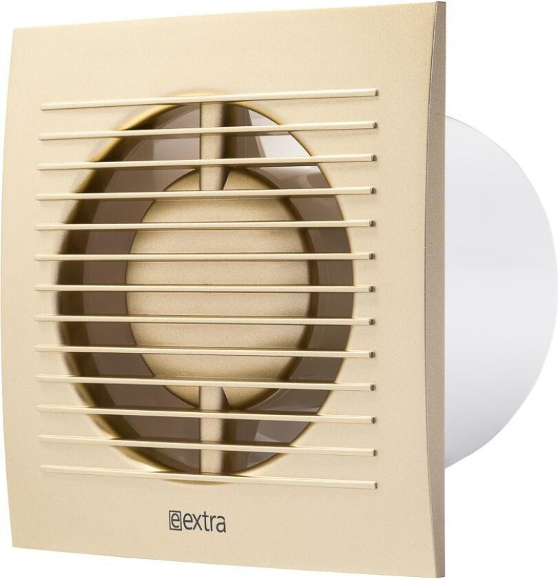 E-EXTRA Elektrisk vifte Ø150mm m/timer og fuktsensor Gull