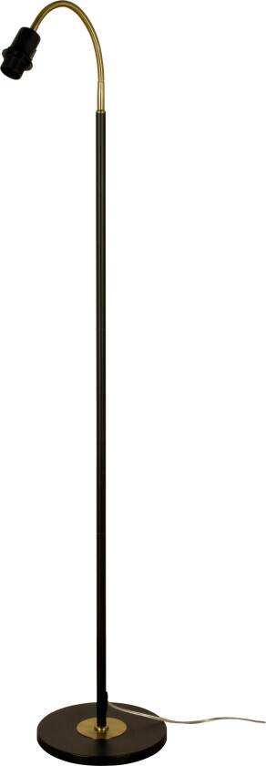 LJUSDAL golvlampe 1-arm, svart/matt messing, E27