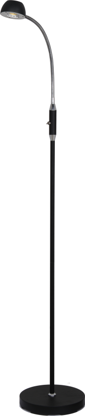 JUNO golvlampe, svart/krom, 5W LED