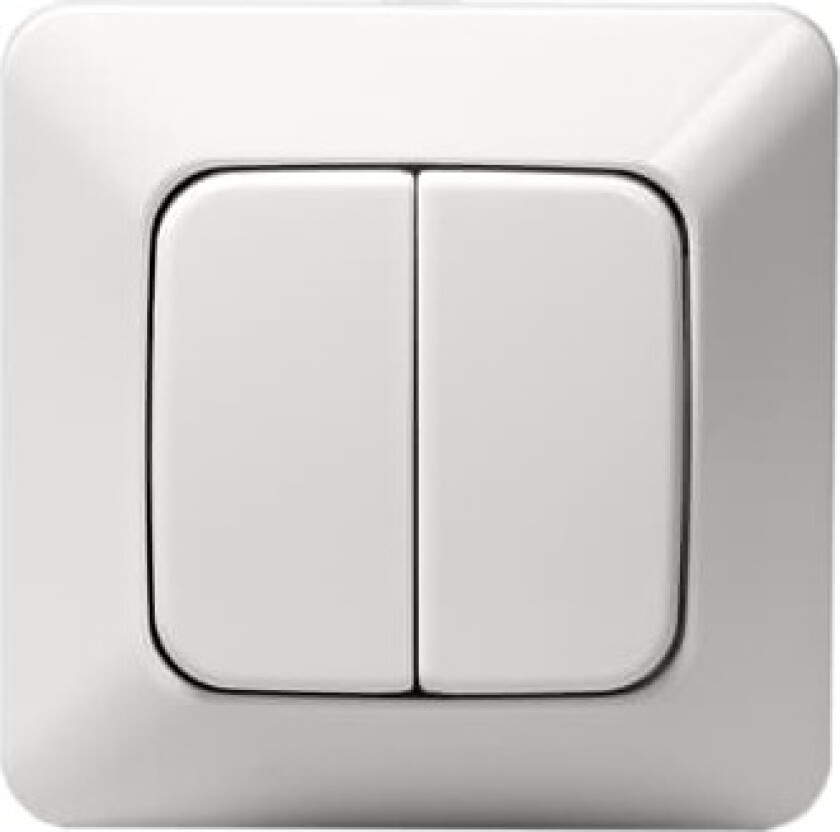 Bilde av Bryter 106/6/6 dob. endevender u/ramme innfelt Hvit Jussi