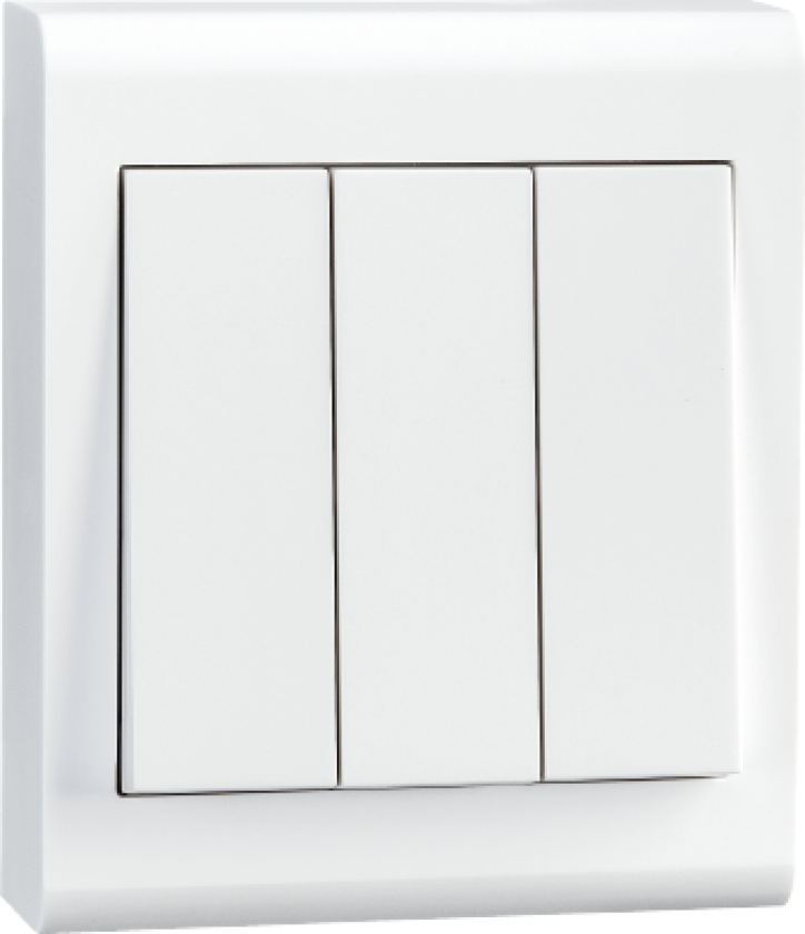 Bryter Påvegg Hvit 1+1+1