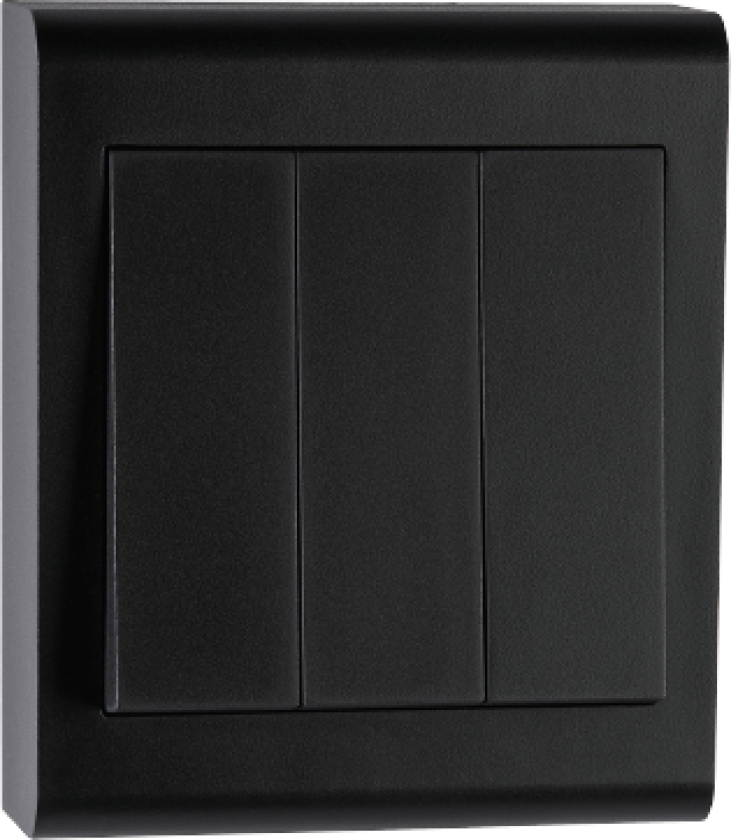 Bryter Påvegg Sort 1+1+1