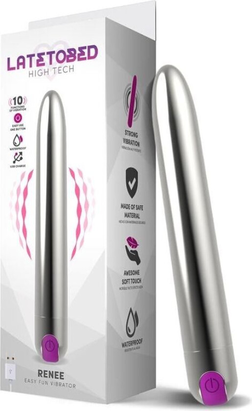 Renee Vibe 10 Vibrasjonsfunksjoner 18,5 cm USB Sølv