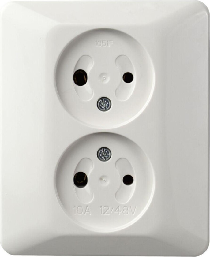 12-48V dobbel stikkontakt innfelt