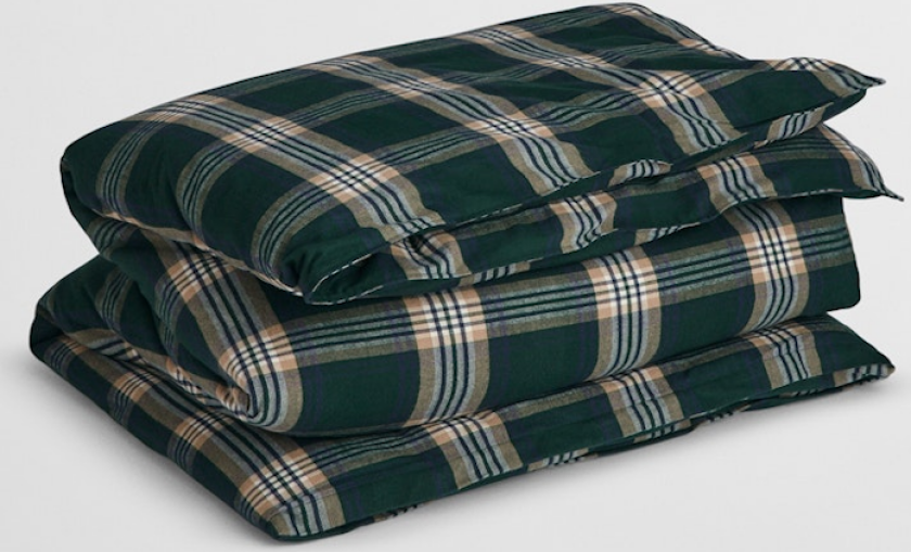 Sengesett Holiday Flanell Tartan-Green 140x220