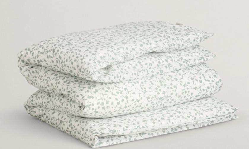 Sengesett Ditsy-Flower Sateng ClayGreen 140x200