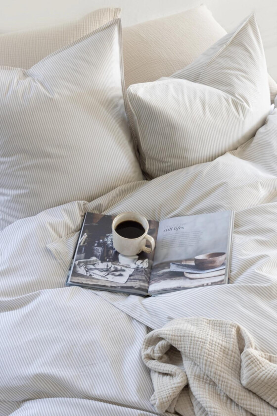 Cille Sengesett Bomull Beige 140x220