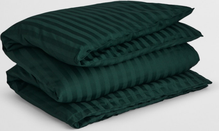 Bilde av Sengesett Stripe Sateng Tartan-Green 200x220