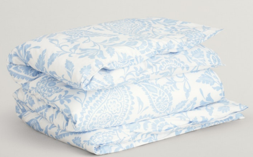 Sengesett Paisley Sateng Fresh-Blue 140x200