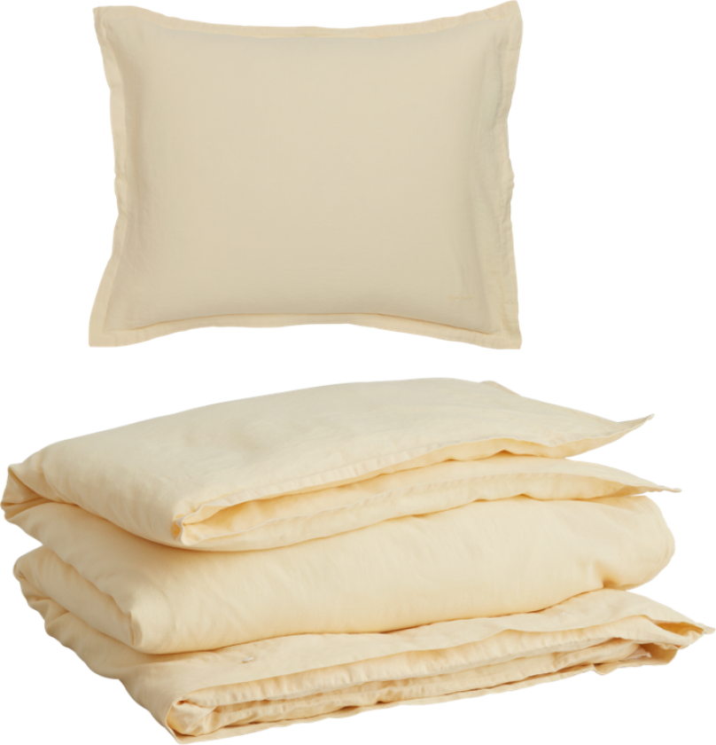 Sengesett Bomull-Lin Butter-Yellow 200x220cm