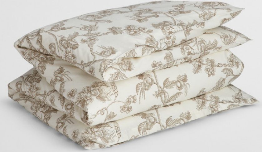 Bilde av Sengesett Tree-Print Sateng Taupe 200x220