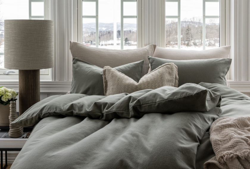 Oliver Sengesett Flanell Grønn 200x220