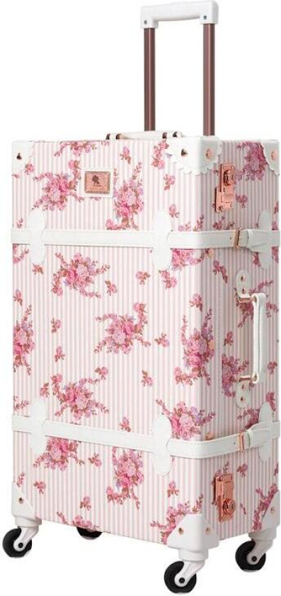Koffert Retro Blomster-Rosa 24"