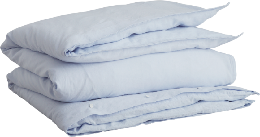 Sengesett Bomull-Lin Light-Blue 200x220cm