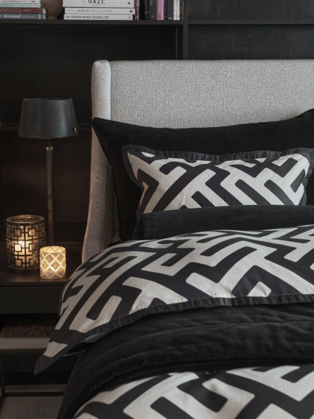 Anura Sengesett Sateng Sort-Hvit 140x220