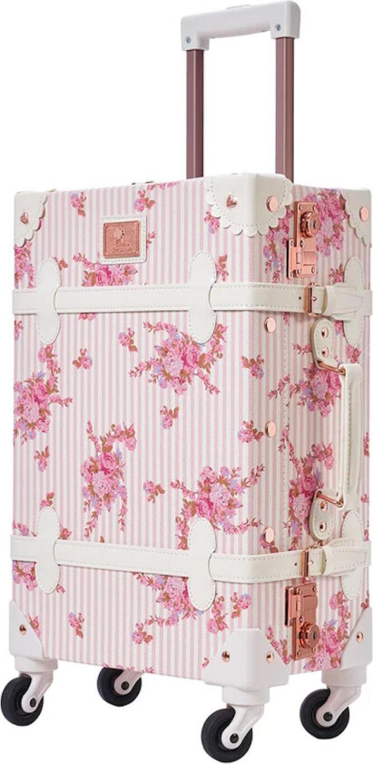 Koffert Retro Blomster-Rosa 20"