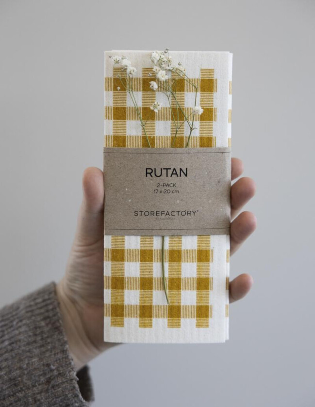 Bilde av Oppvaskklut Gul-rutete Cellulose 2stk