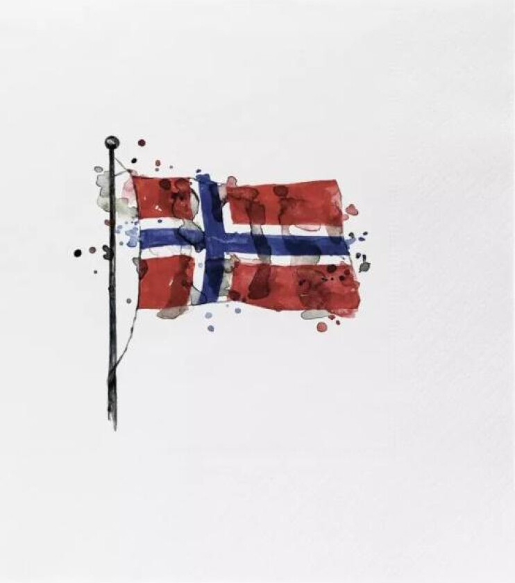 Servietter Flagg på stang
