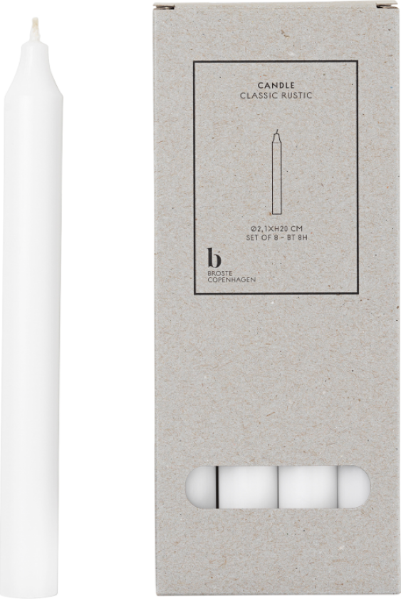 Bilde av Kronelys Pure-White 20cm 8stk
