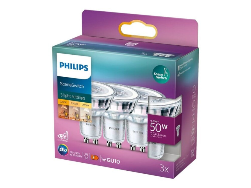LED-lyspære SceneSwitch 4.8W (50W) 822-827 36° 3-pack GU10