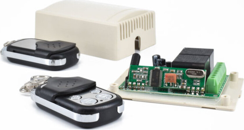 Kontrollboks med 2 fjernkontroller 433Mhz - fjernstyr dine enheter