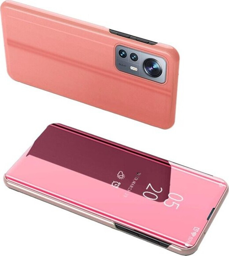 Clear View Case Cover for Xiaomi 12 Lite Cover with a Flap Pink