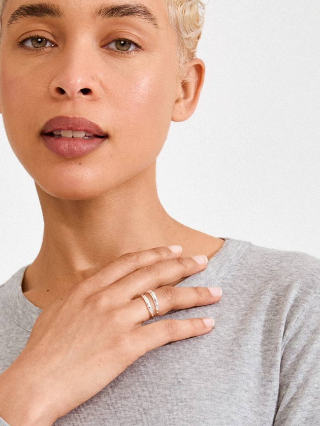 Fire Ring 2-i-1 Sett - Sølv - Dame - Smykker