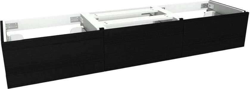 VikingBad Mie Demi Servantskap Slett dobbel - Sort Eik