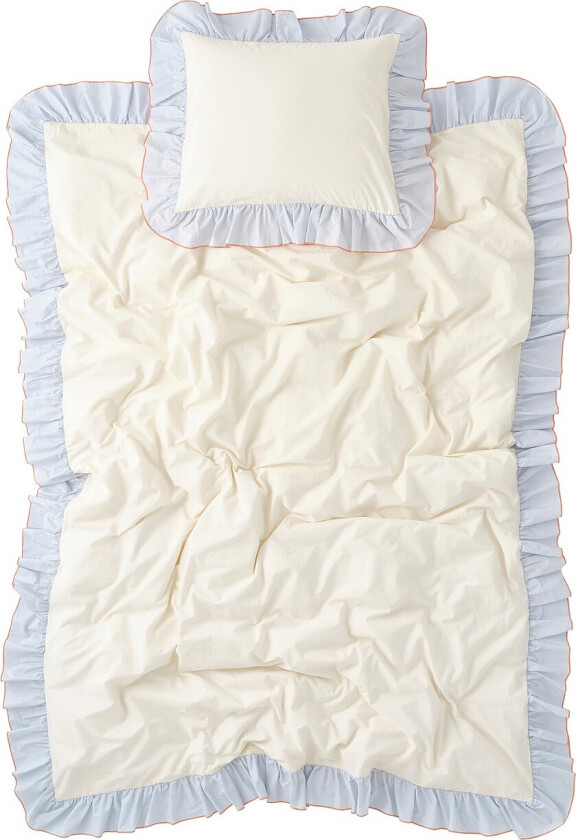 Sengesett Maryam Frill i bomullspercale 2 eller 3 stykker - Hvit