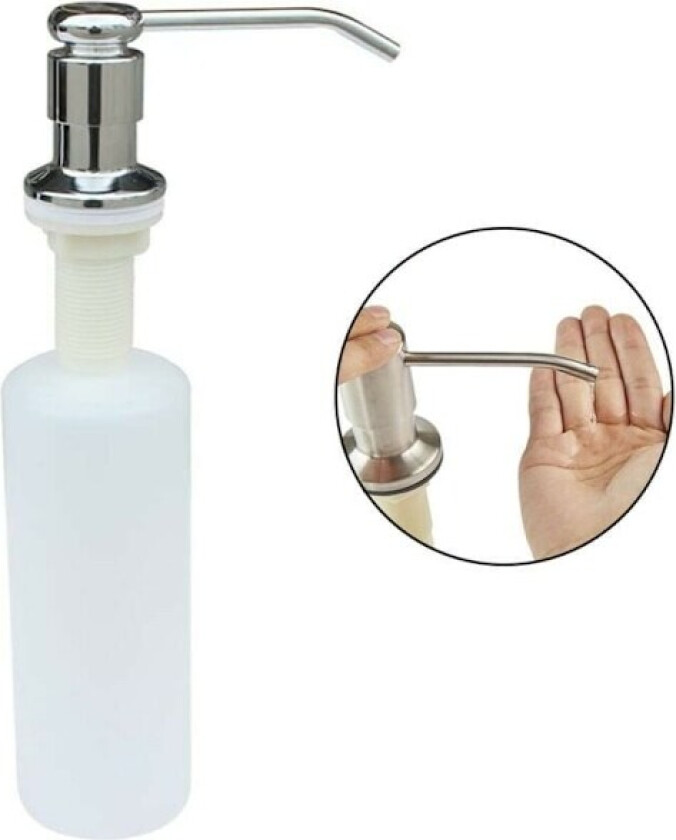 Premium Innebygd Såpedispenser for Vask, 360 Graders Roterende Pumpehode med Børstet Nikkel Finish i Rustfritt Stål, Lang Dysedesign for Presisjon