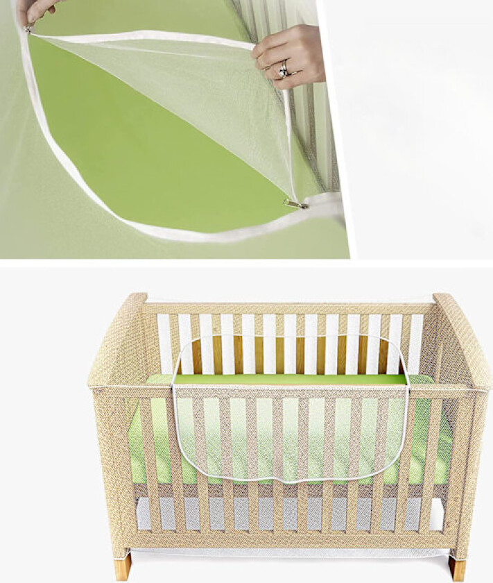 Bilde av Myggnett for babyseng, vugge og paraply seng med glidelås og rask og enkel åpning - Komfortabel og universell