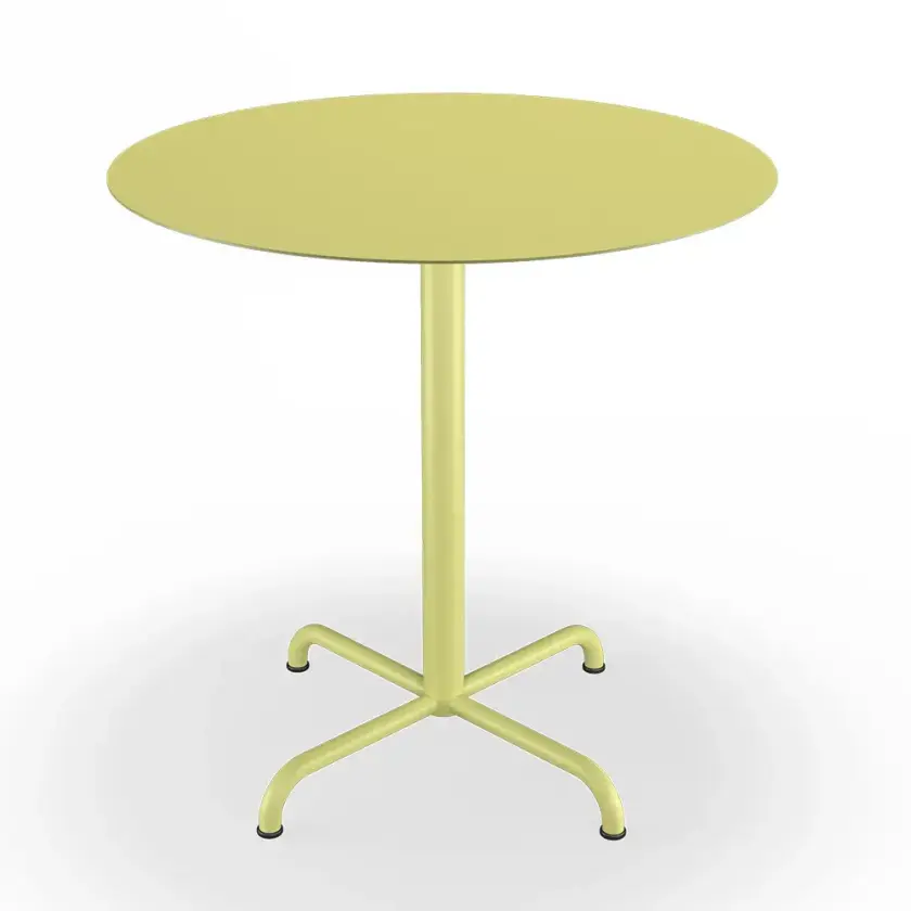 Pico Café table, Ø74 cm, 4 star base Mono Lemon zest