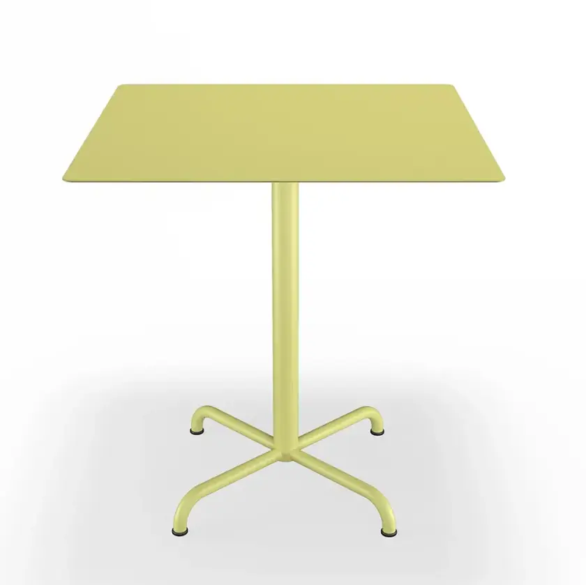 Pico Café table, 70x70 cm, 4 star base Mono Lemon zest