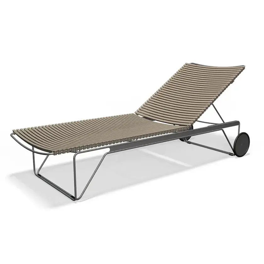 Click Adjustable chaise longue Beige. Frame: Grey