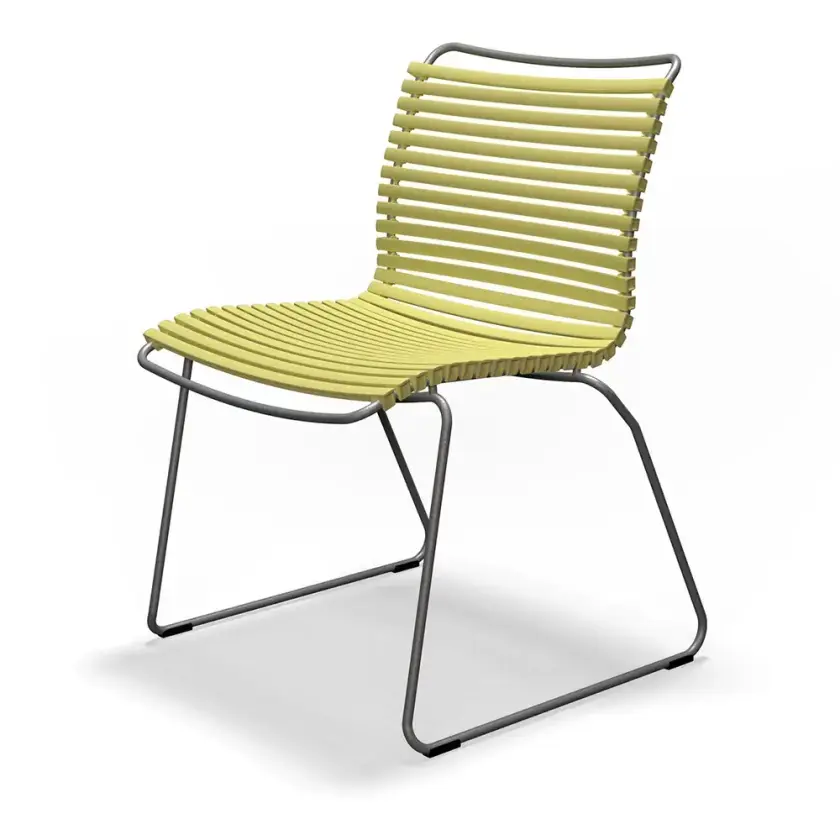 Click Dining chair without armrest Lemon zest. Frame: Grey