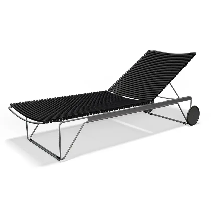 Click Adjustable chaise longue Black. Frame: Grey