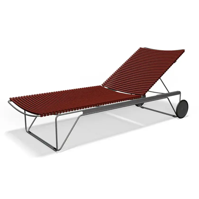 Click Adjustable chaise longue Paprika. Frame: Grey